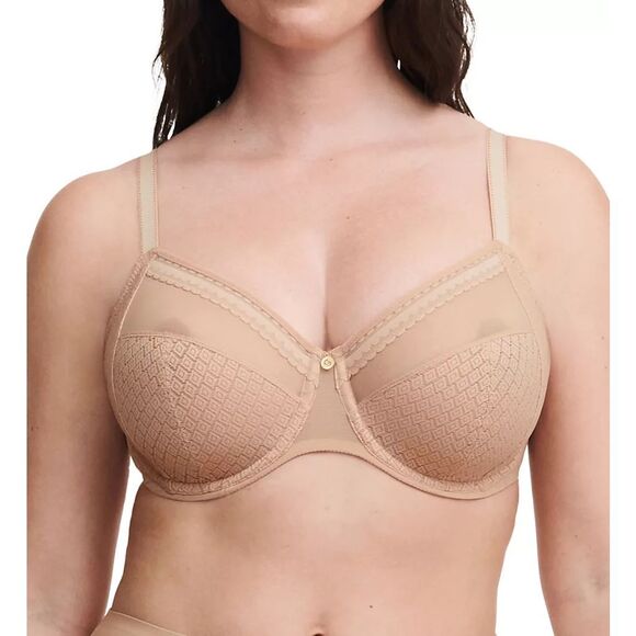 Chantelle NWT Lucie Lace Comfort Underwire Full Coverage Unlined Bra Sirrocco Be